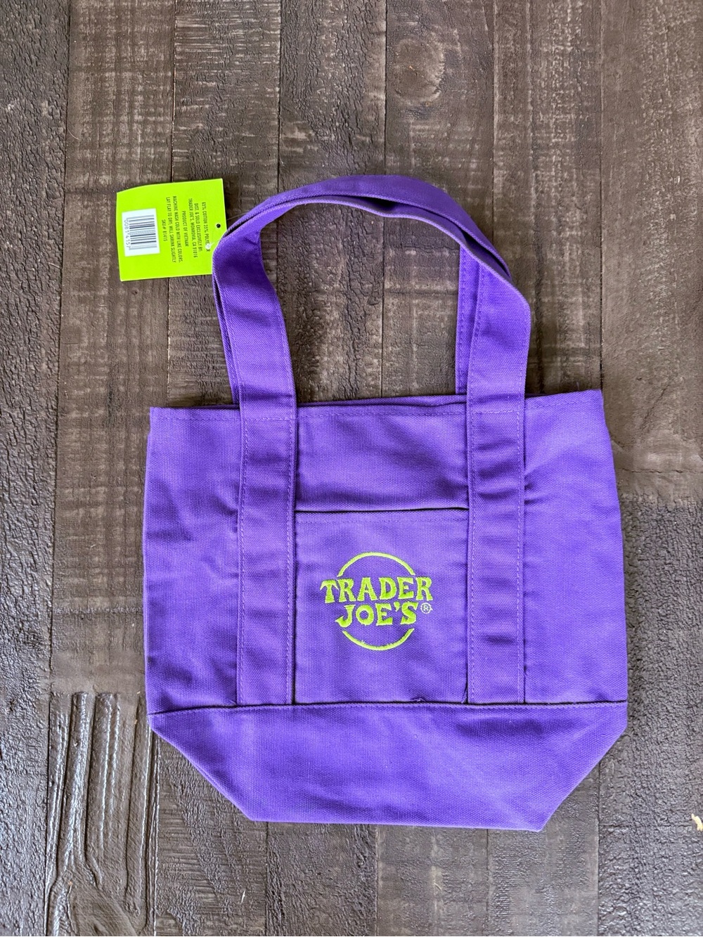 Trader Joe’s Viral Purple Mini Tote Bag 13” Reusable NWT Limited Edition